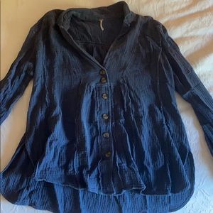 Blue long sleeve top